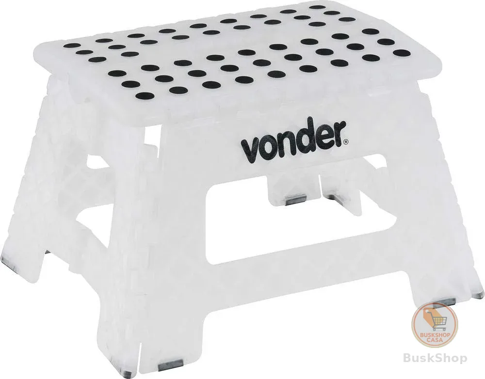 Vonder, Banqueta Plástica Dobrável, Branca, Altura 220 Mm