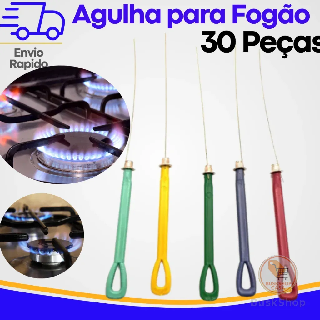 Kit 30 Agulhas Desentupidoras para Fogão | Limpeza de Bicos e Queimadores Profissional