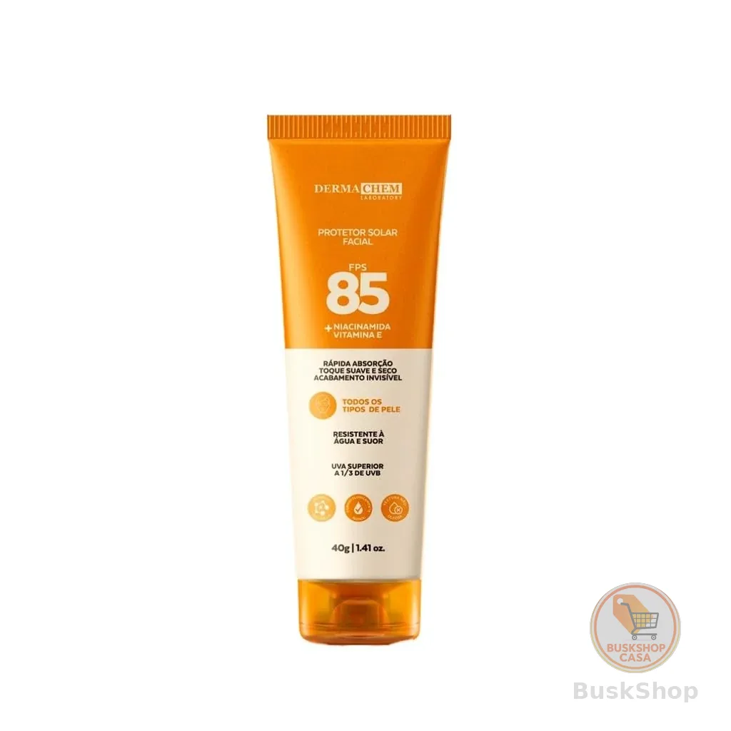 Protetor Solar Facial Dermachem FPS 85-40g - Alta Proteção para Pele Oleosa, Não Comedogênico, Custo-benefício