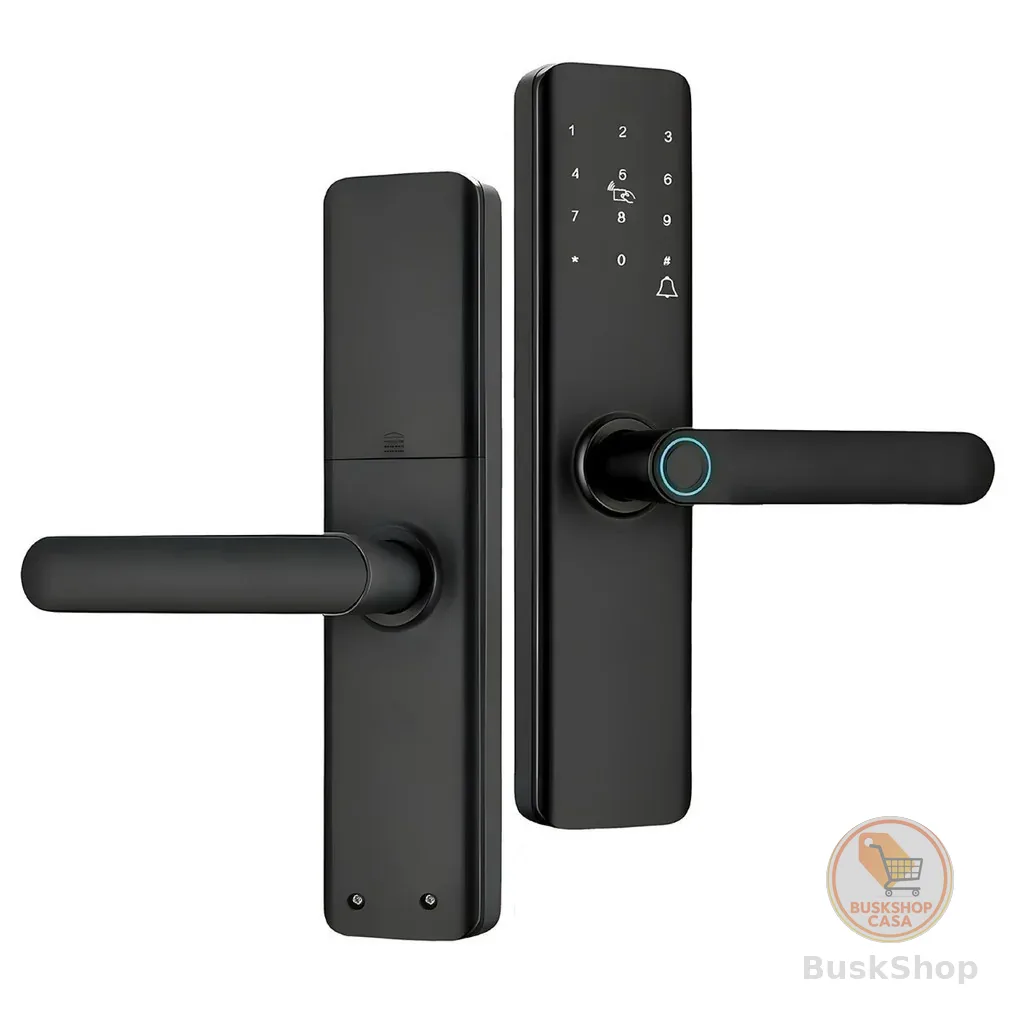 Fechadura Eletrônica Smart Door com Impressão Digital Senha Cartão NFC e Chave Mecânica