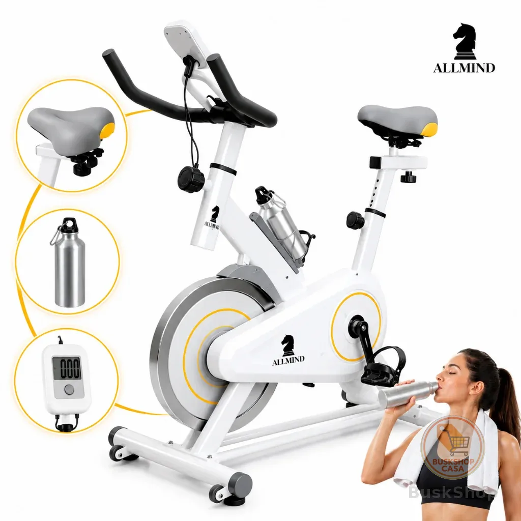 Bike Ergométrica 8kg Fitness Treino musculação Academia 120kg com Painel Digital Squeeze