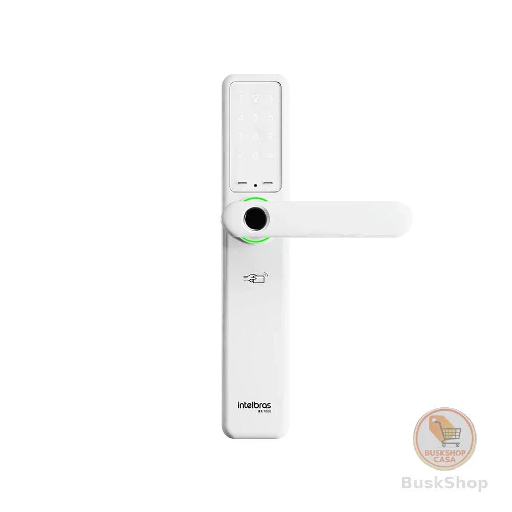 Fechadura Smart de Embutir Com Maçaneta Compatível com Alexa IFR 7000 Branco Intelbras