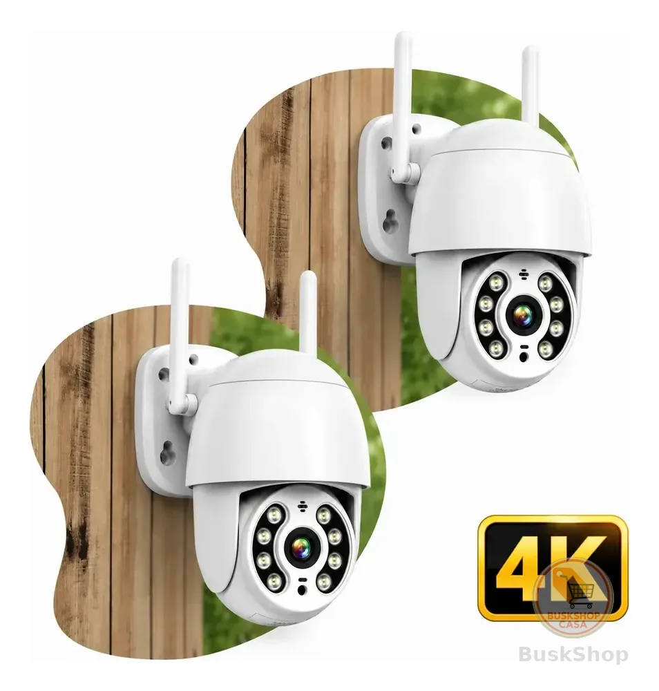 2 Câmera Segurança Ip Wifi Icsee Infravermelho Prova Dágua Branco