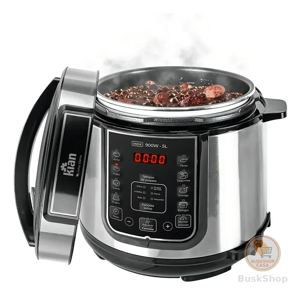 Panela De Pressão Elétrica 5 Litros Kian Inox
