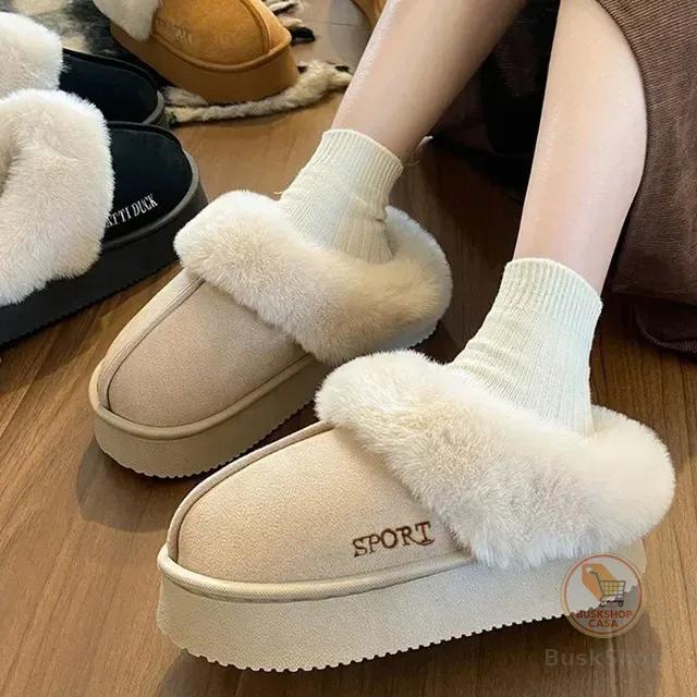 Pantufa Adultol Peluciada Térmica Inverno Confortável Luxo