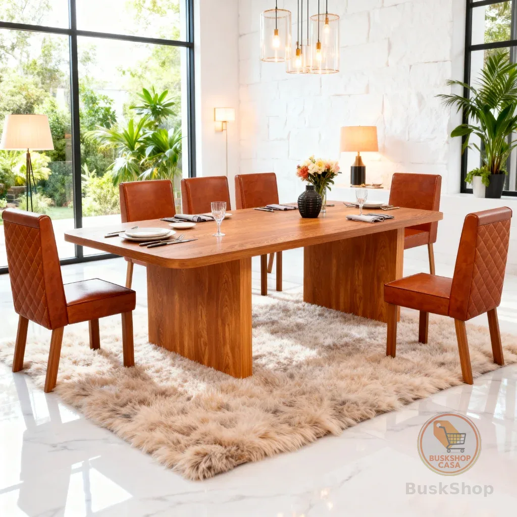 Sala de Jantar 180x90 Creta 6 Cadeiras Bom Pastor