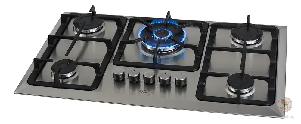 Fogão Cooktop Fischer 5 Queimadores TC Infinity Gás Mesa Aço inoxidável