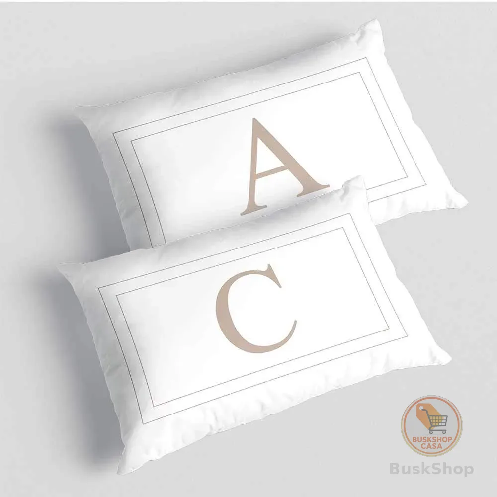 Kit 2 Capas de Almofadas Letras Iniciais Cama Casal baguete 30x50cm