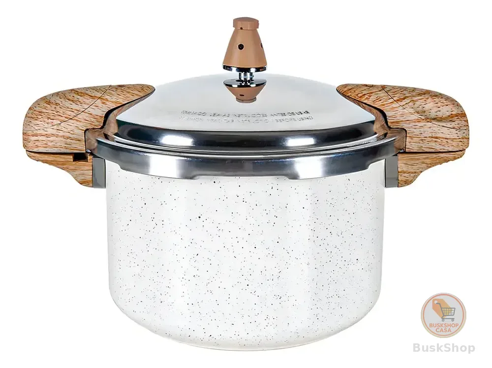 Panela De Pressão Brinox Vanilla 5,4l Indução Ceramic Life C Creme