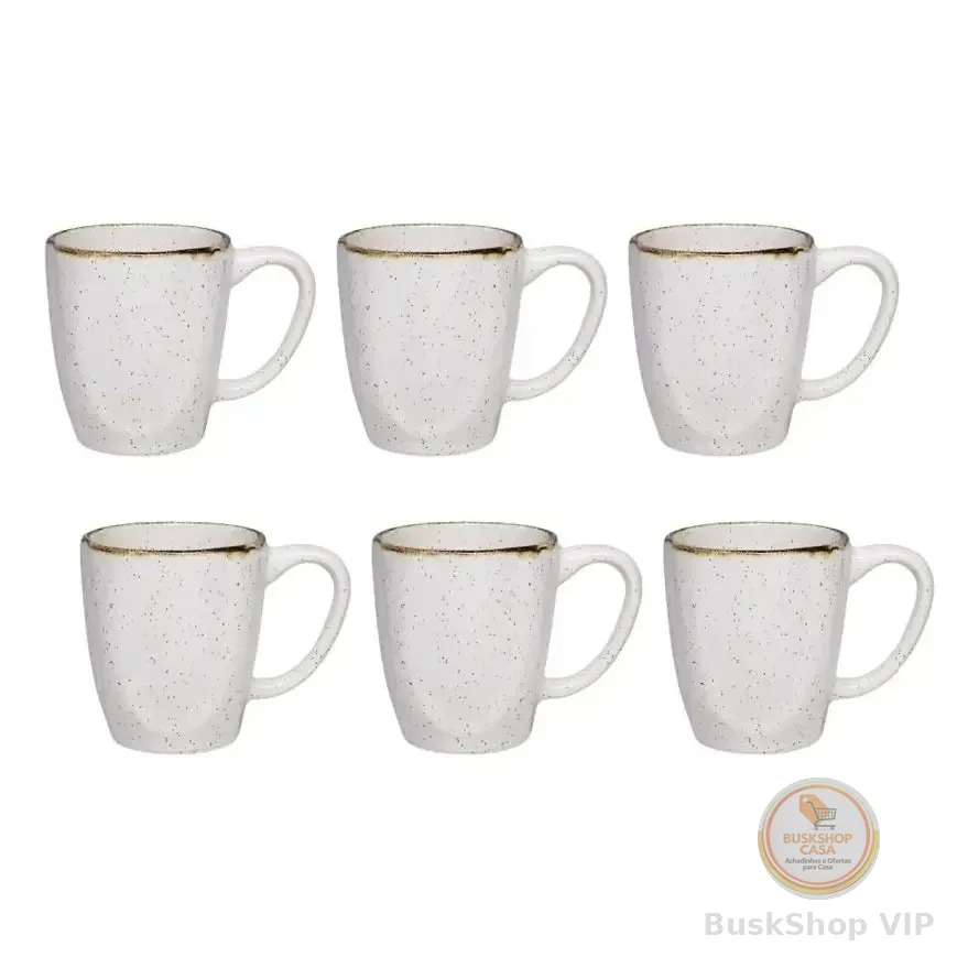 Caneca Oxford  Ryo Maresia 260ml Redonda - 06 Unidades Marrom-claro Areia