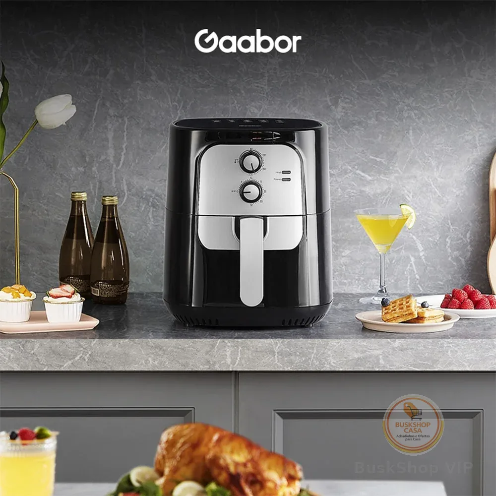 > 🛍Fritadeira Elétrica Sem Óleo Air Fryer 5.5L Gaabor Jumbo Family 1400w 127V ou 220V Vintage