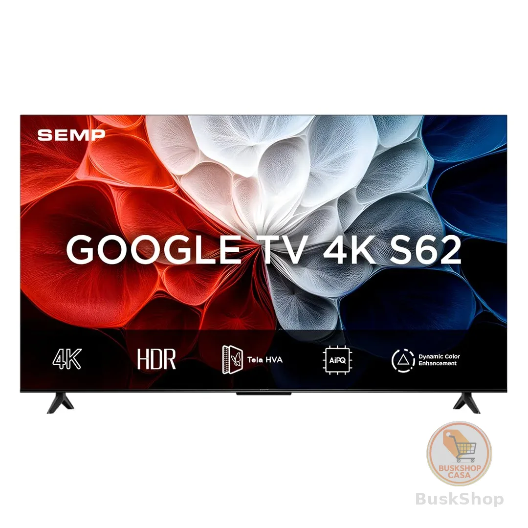 Smart TV Semp 43 Polegadas LED HVA 4K S62 WiFi Bluetooth Google TV 3 HDMI HDR10+ Dolby Audio 43S62