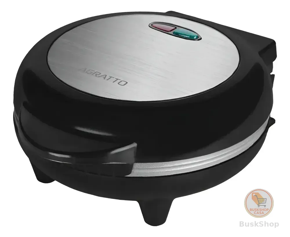 Omeleteira Antiaderente Elétrica Dupla 800W Mr. Cheff Redonda Preta 220V Agratto Aoip01i-02