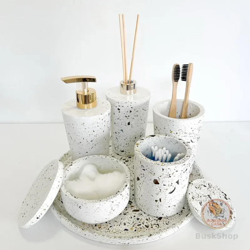 Kit Decorativo 6 Peças para Banheiro Lavabo Completo