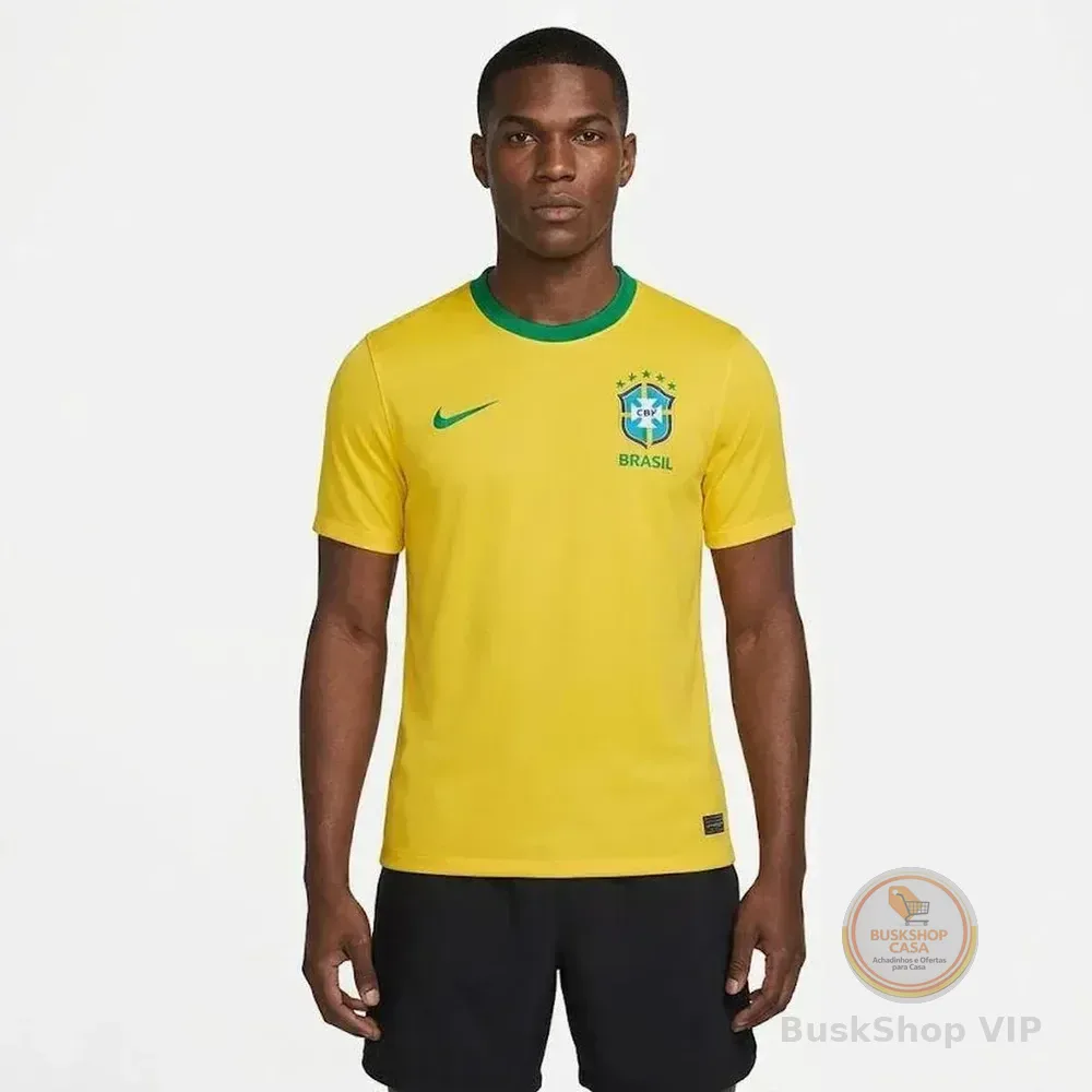 >  Camisa Brasil Nike I 2026/27 Fã Masculina Amarelo/verde G.