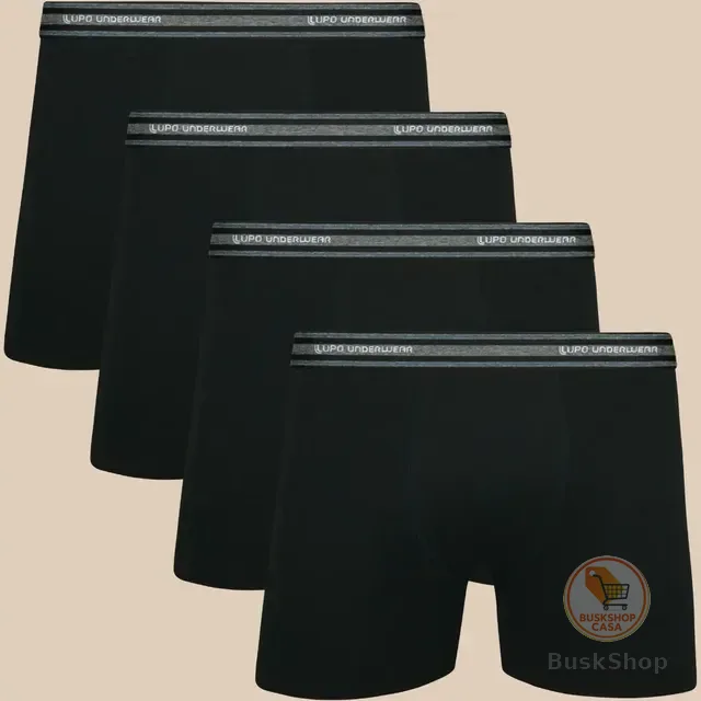 Kit 4 Cuecas Lupo Boxer Algodão Box Confortável Original