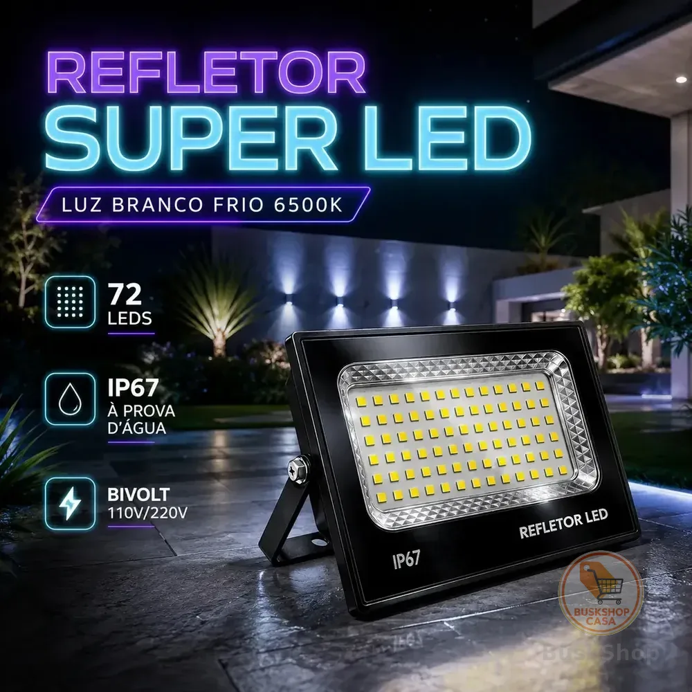 Kit 3 Refletores LED Double Wise 300W Branco Frio 6500K IP67 Montável
