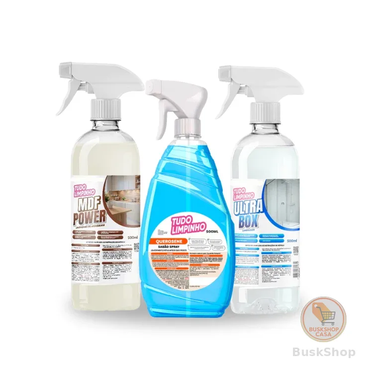 KIT TRIO SPRAY + MDF POWER + ULTRA BOX TUDO LIMPINHO