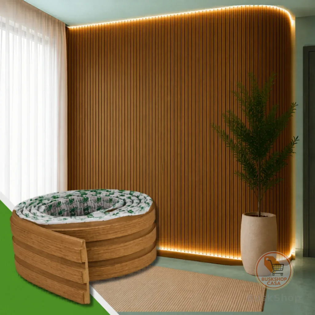 Painel Ripado Laminado Autocolante Cor Cinamomo Linha Madeto Meu Rodapé | Envio FULL