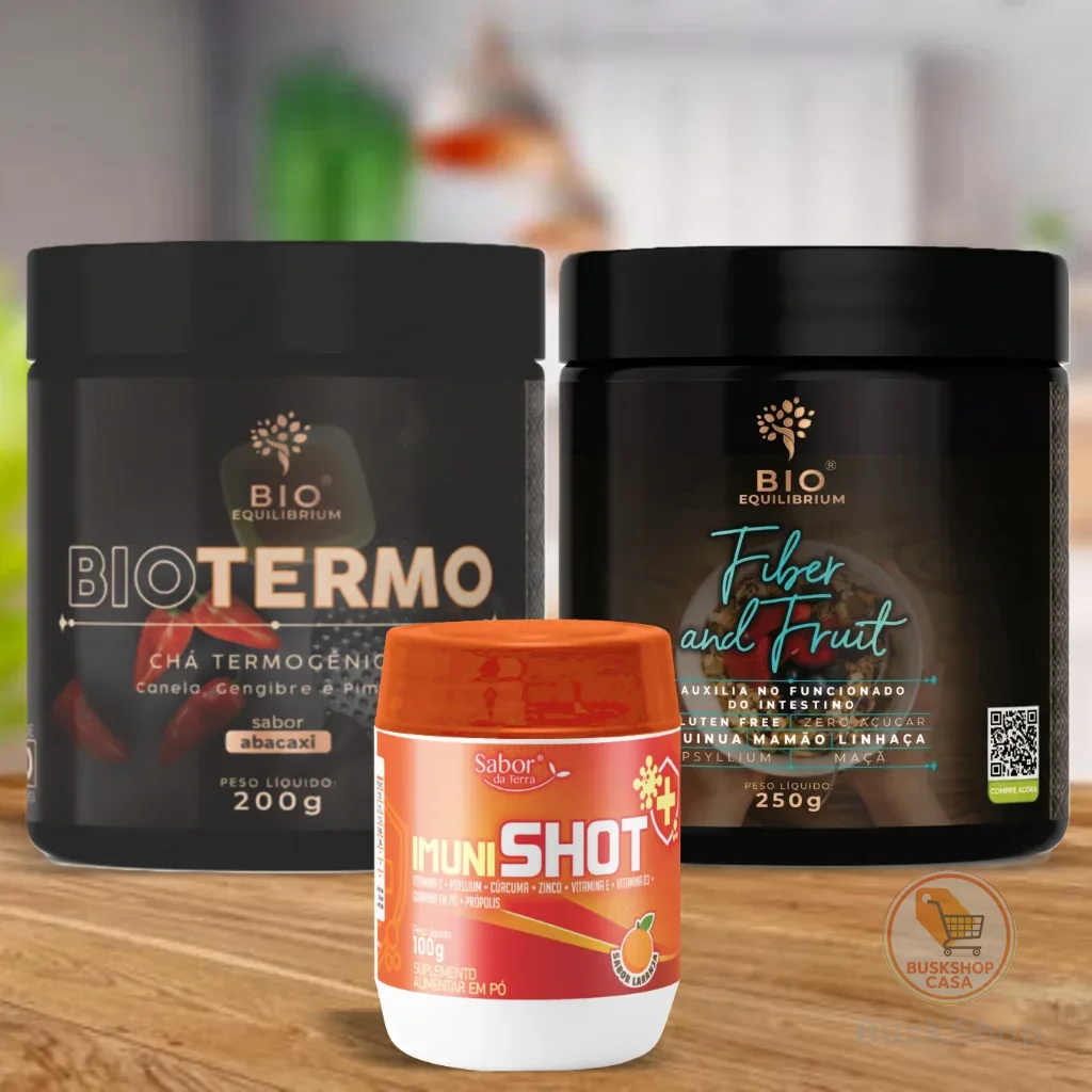 Combo Termogênico Natural + Suplemento para Imunidade + Fibras Funcionais | BioTermo + ImuniShot + Fiber and Fruits