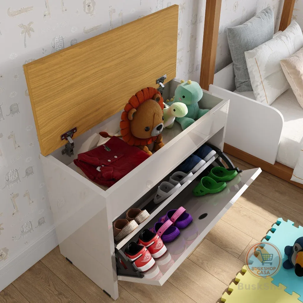 Sapateira Elite Infantil com Baú para Brinquedos e Acessórios