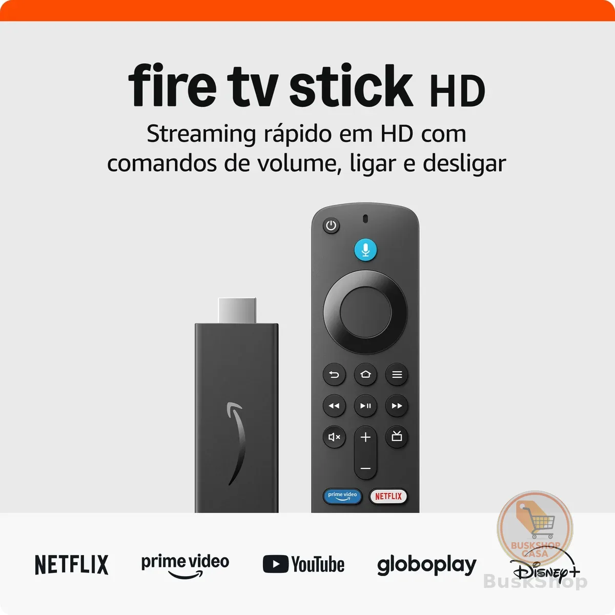 Fire TV Stick HD | Com controle remoto por voz com Alexa (inclui comandos de TV), controles de casa inteligente e streaming em HD