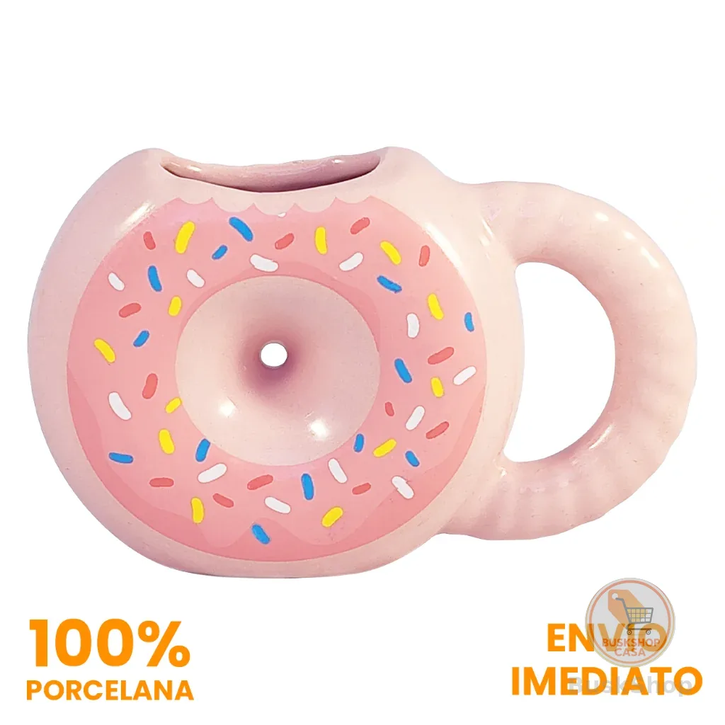 Caneca de Porcelana  Rosa Decorativa Donuts 300ml Simpsons