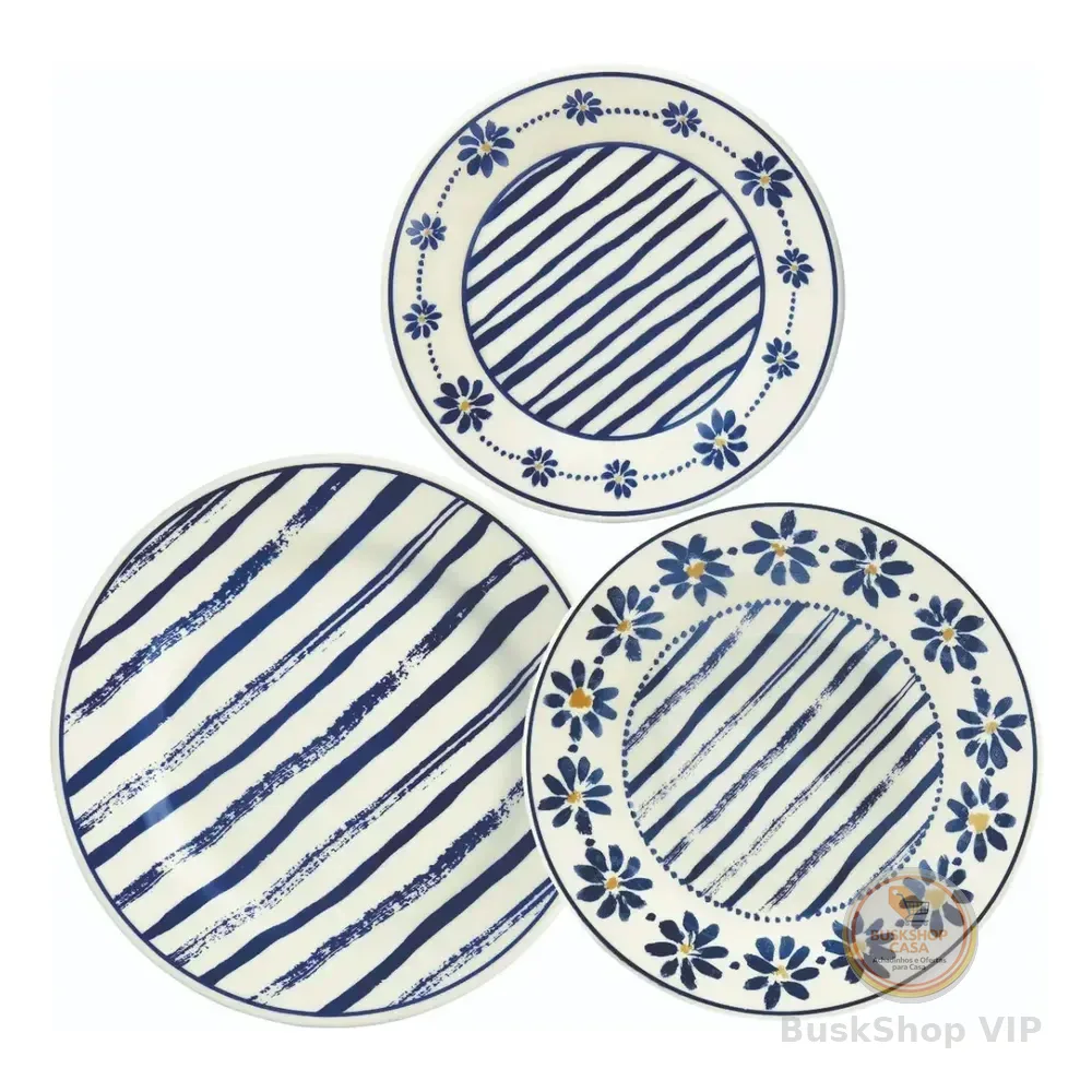 Aparelho De Jantar 12 Peças Biona Margaridas Donna 24