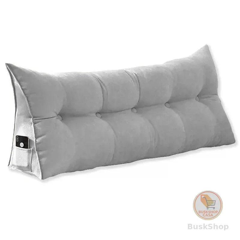 Almofada Cabeceira Encosto Apoio Lombar 90cm Solteiro Suede