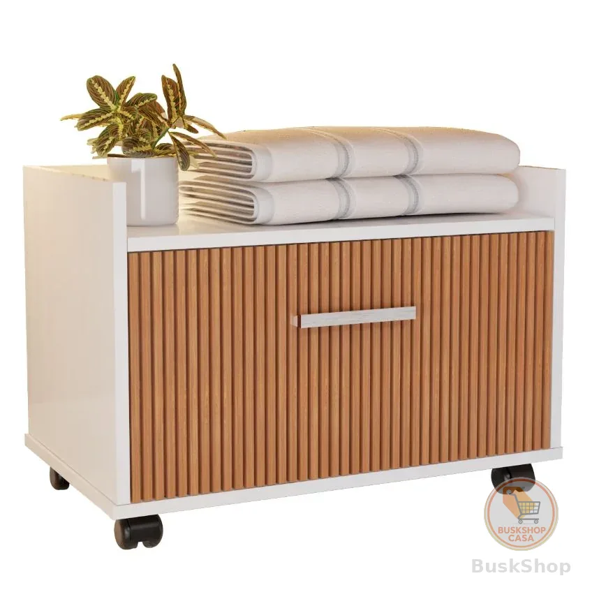 Armário Gabinete Com Gaveta e Rodinhas Para Banheiro Compacto