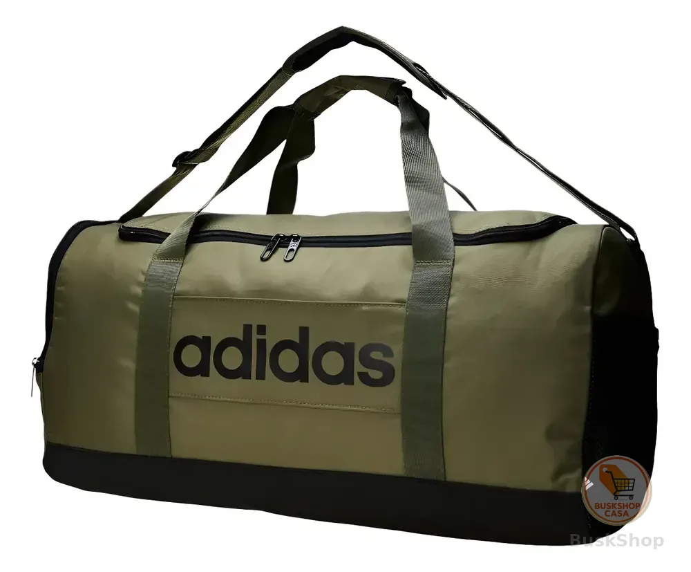 Mala Urbana Masc/femi Duffel Linear Em Poliéster adidas Cor Olive Strata / Black Desenho do tecido Liso