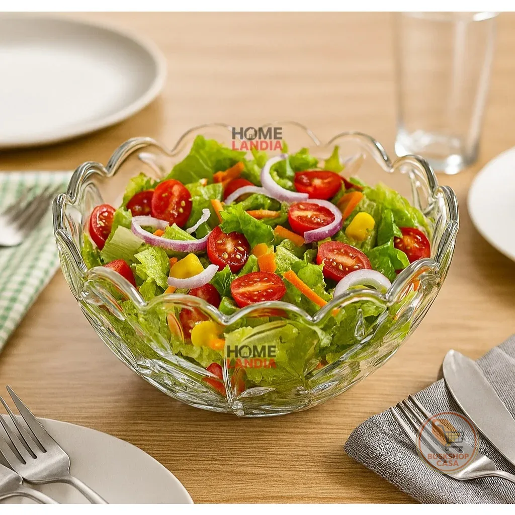 Bowl Centro de Mesa em Vidro Ideal para Sobremesas, Saladas ou Frutas - Dumiat