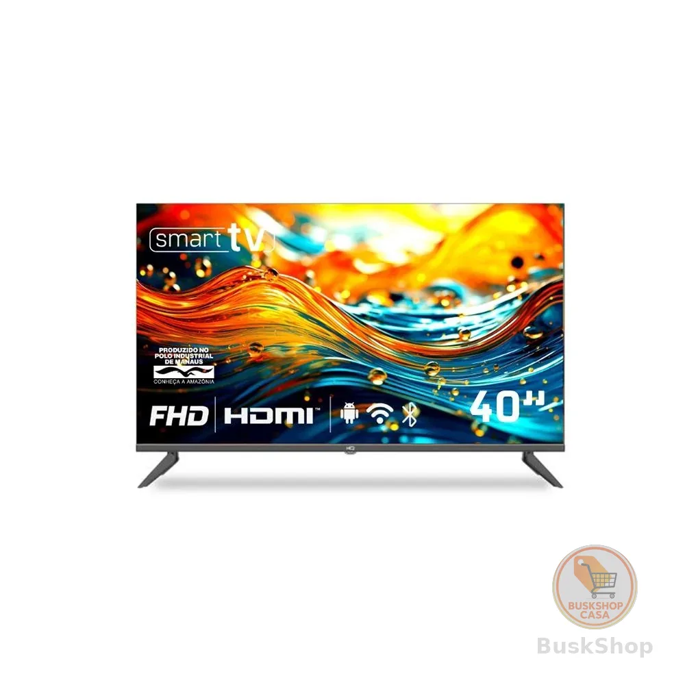 Smart TV HQ 40" Full HD tela sem bordas Android 12 design Slim HQS40NKHM
