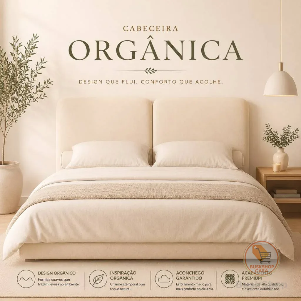 Cabeceira Organica Cama Box Casal Queen King Boucle Luxo Promoção
