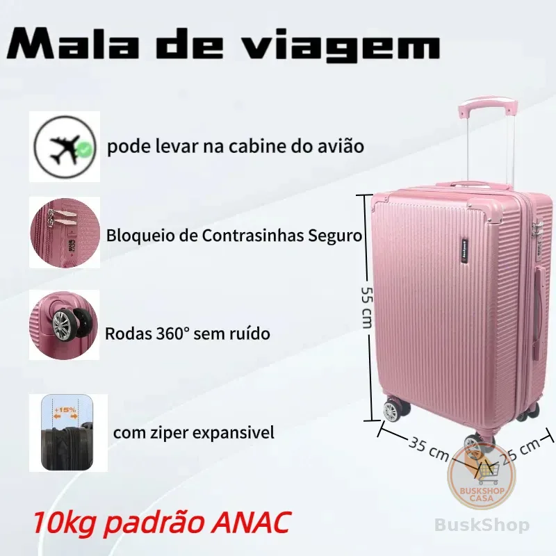 Mala De Bordo   360° ad, leve no avião. 2 zíperes, expansíveis rodinha duplo 9kg 10kg  novo 2024 codigo:2024A-2025A