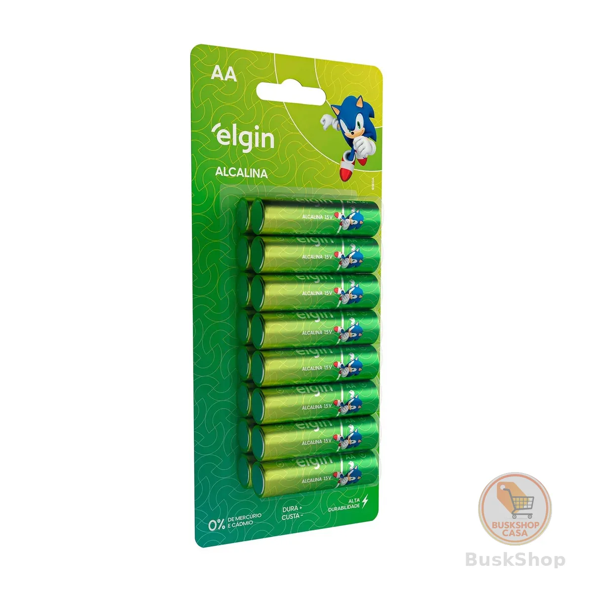Pilha Alcalina AA com 16 unidades Elgin Comum