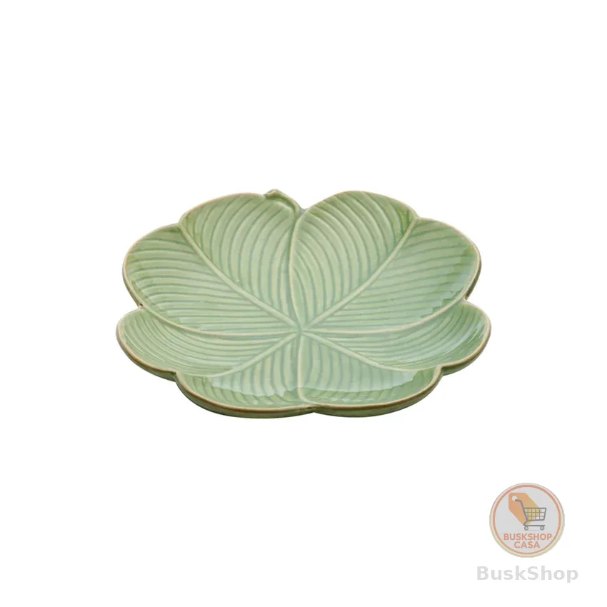 Prato Decorativo de Cerâmica Banana Leaf 20x20x3cm - Lyor