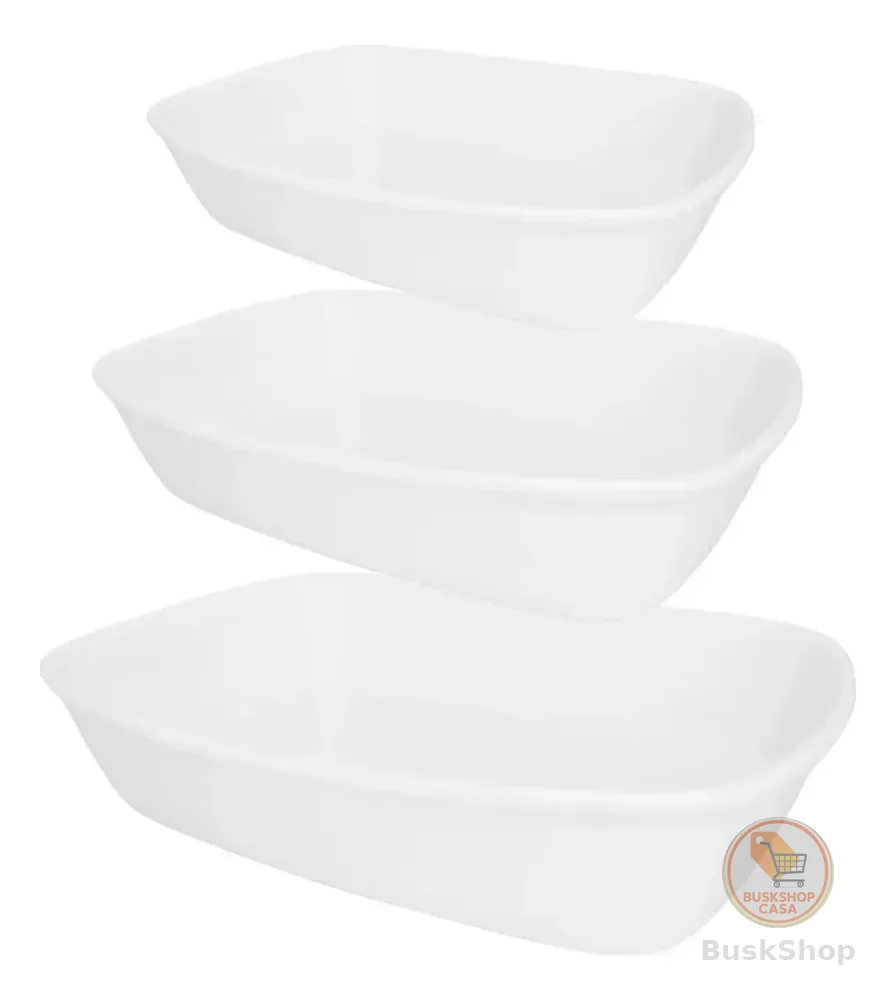 Oxford conjunto de 3 refratárias bake branco