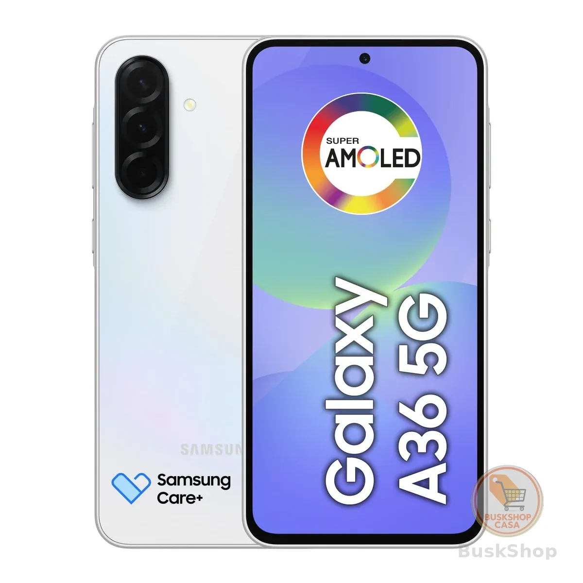 Celular Samsung Galaxy A36 5G 128GB, 6GB RAM, Câmera 50MP, IP67, Super AMOLED 6.7", Recursos AI, Branco