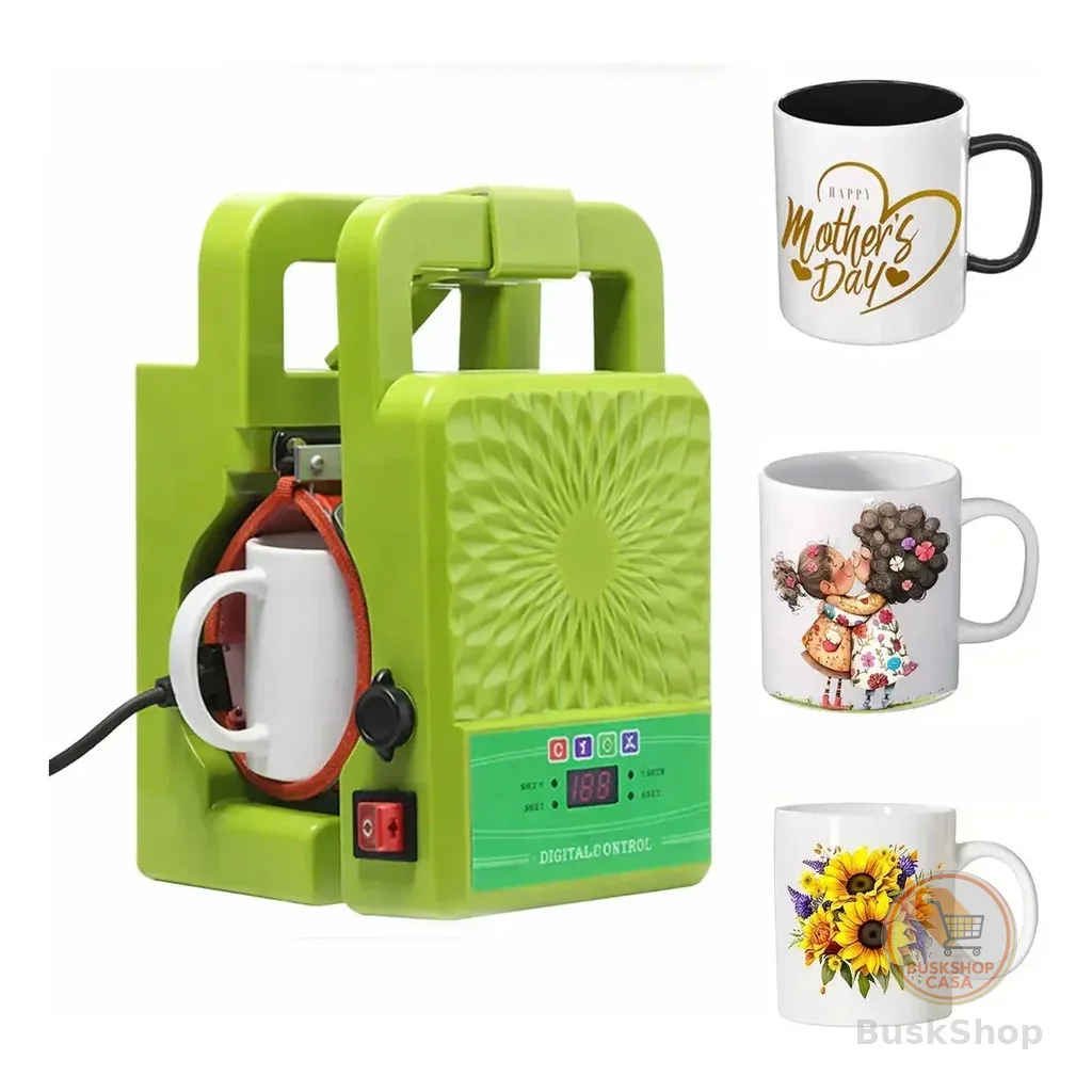 Prensa Térmica Portátil Para Sublimação De Canecas (verde) 127v