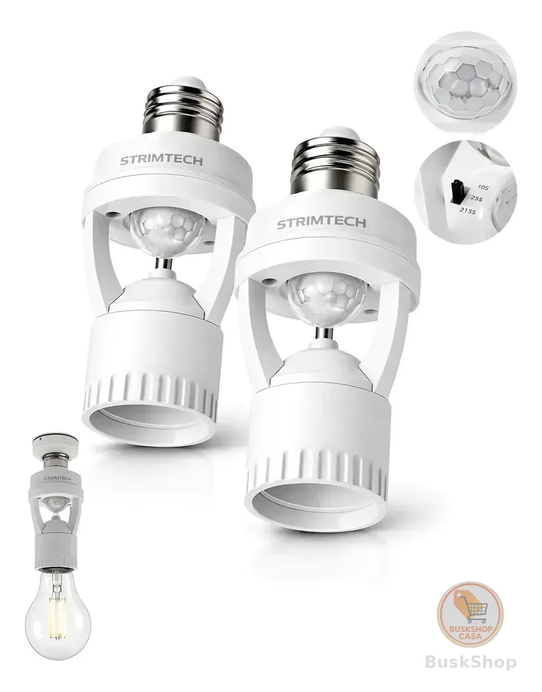 Kit 2 Sensores De Presença Iluminação Lâmpada Soquete E27 Branco