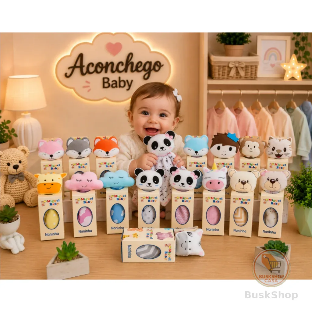 Naninha De Bichinho com Porta Chupeta Para Bebe Pelúcia.