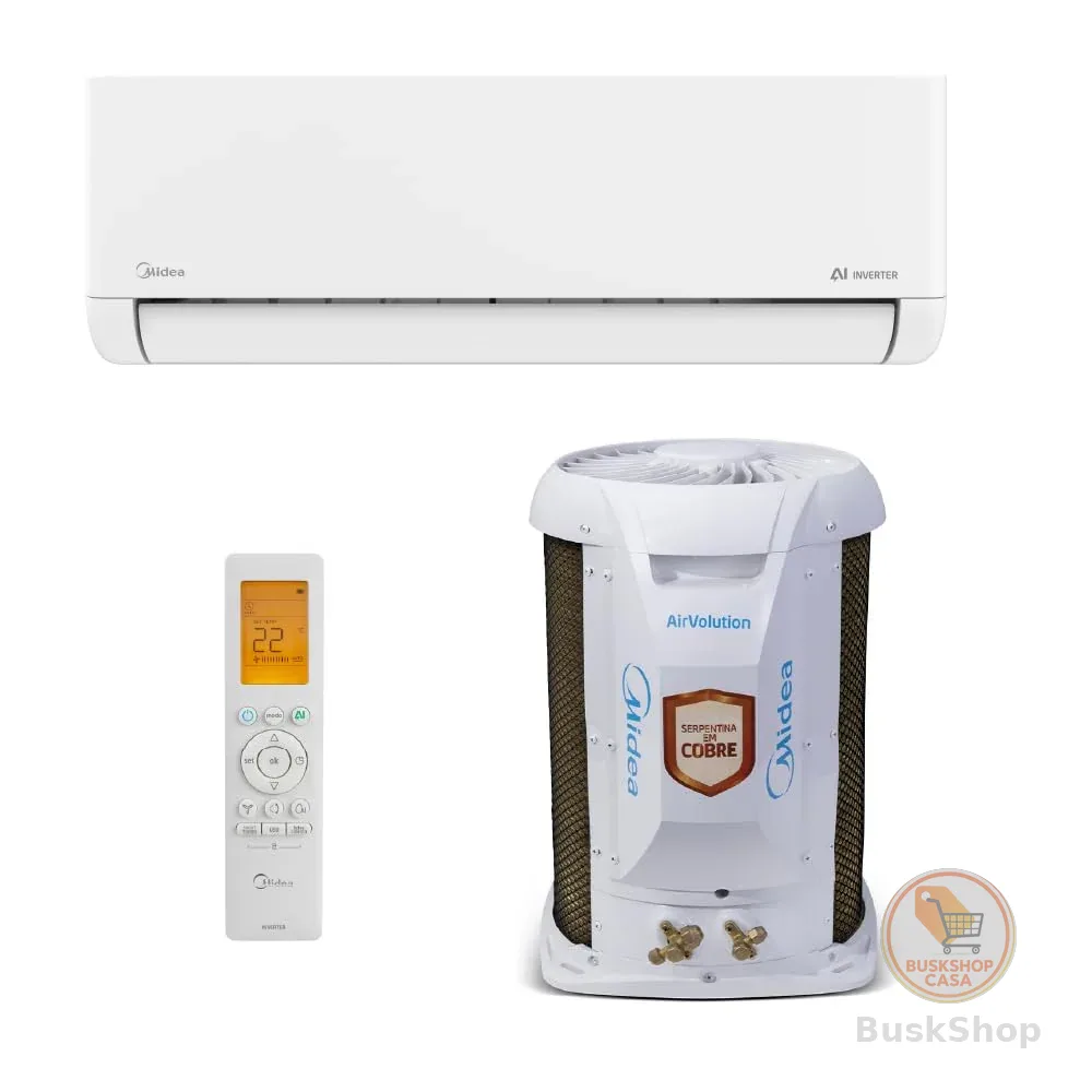 Ar Condicionado Split Hi Wall Midea AI Airvolution Inverter 12.000 Btus Frio 220V R-32