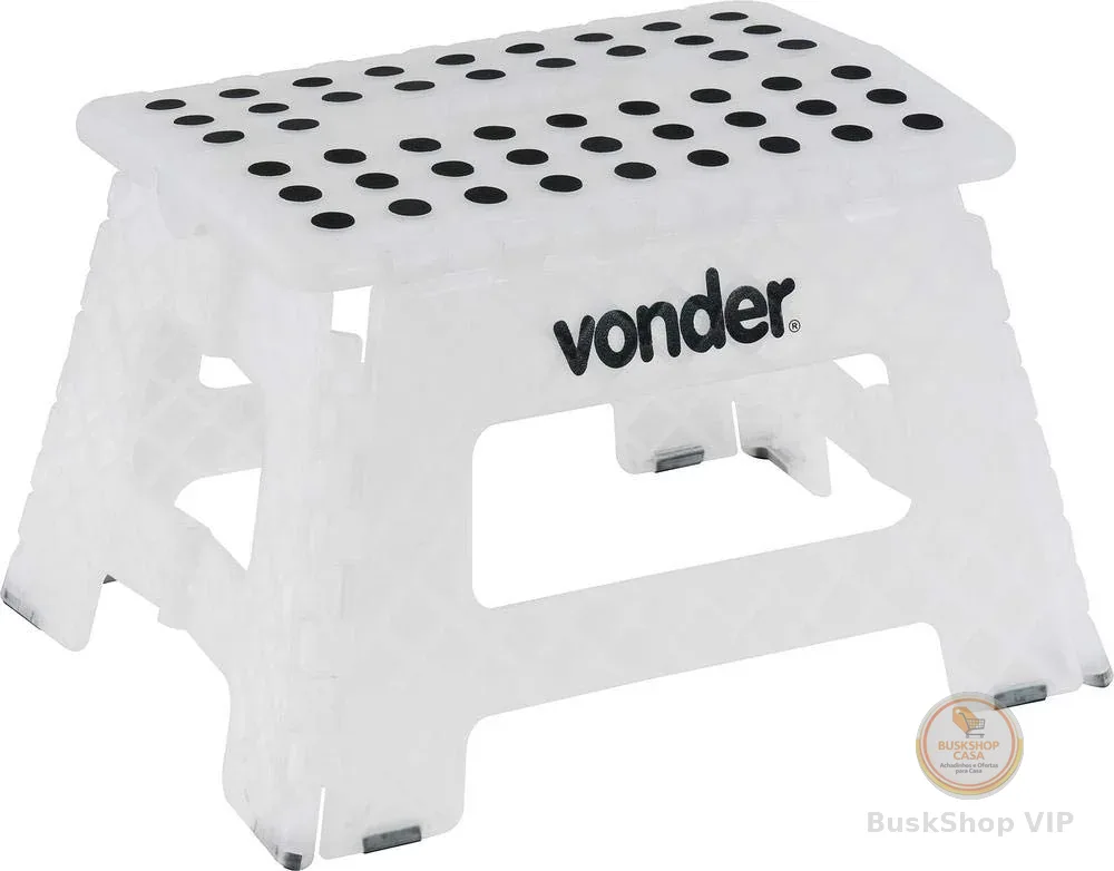 Vonder, Banqueta Plástica Dobrável, Branca, Altura 220 Mm