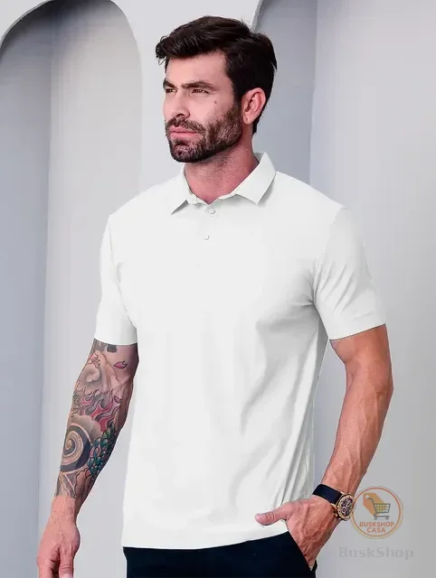 Camisa Polo Masculina Tecido Tech Confortavel Casual