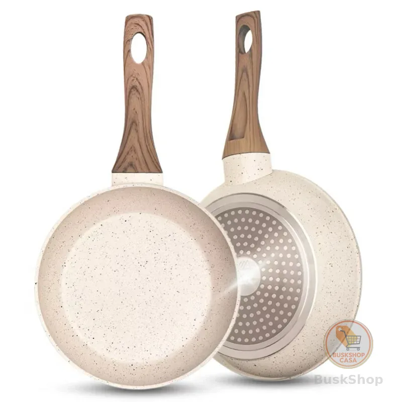 Frigideira Antiaderente Não Usa Óleo Cerâmica Vanilla Cream Grafite Fundo Triplo Premium Indução