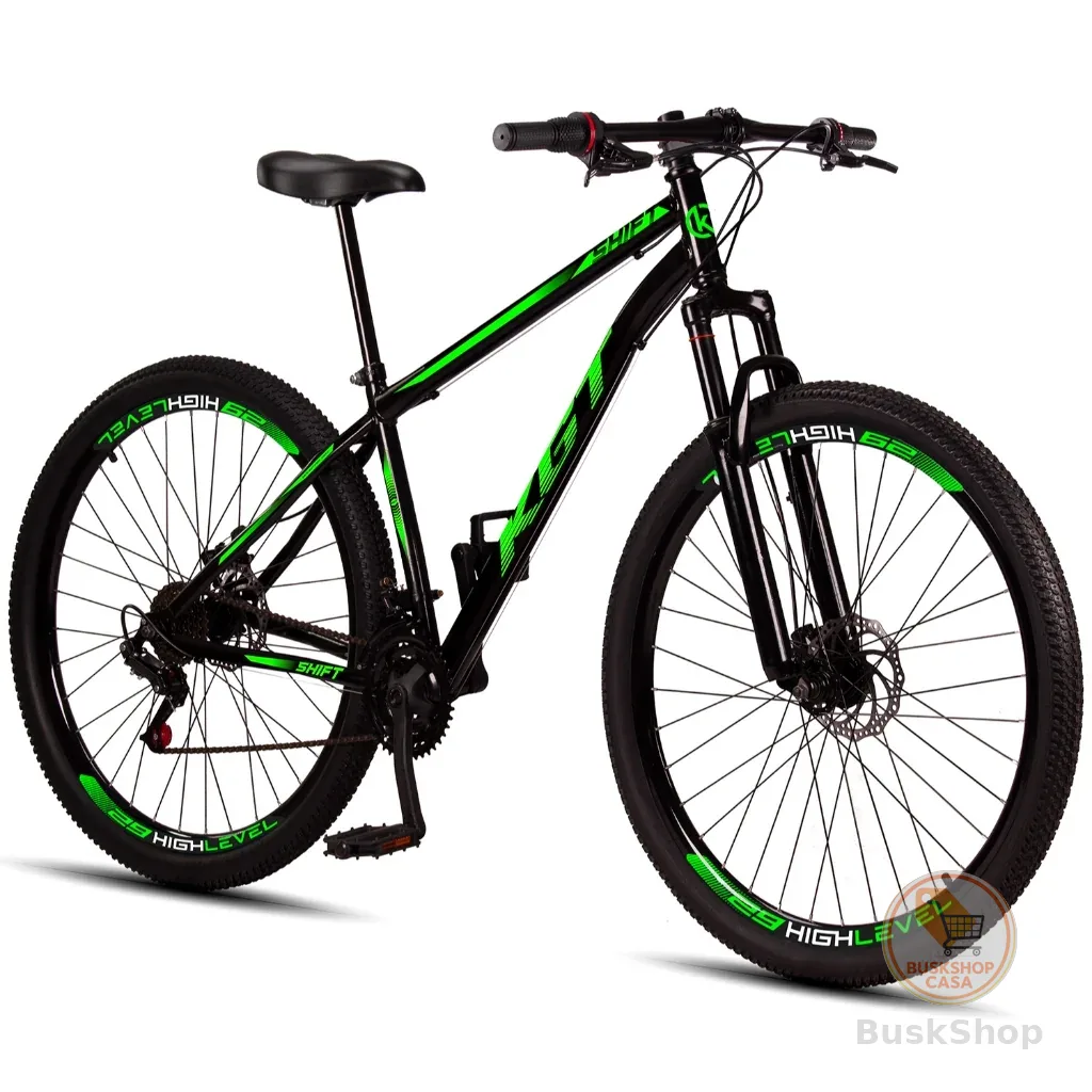 Bicicleta Aro 29 KGT Shift Aço Carbono Freios a Disco 21 Marchas Suspensão Diant