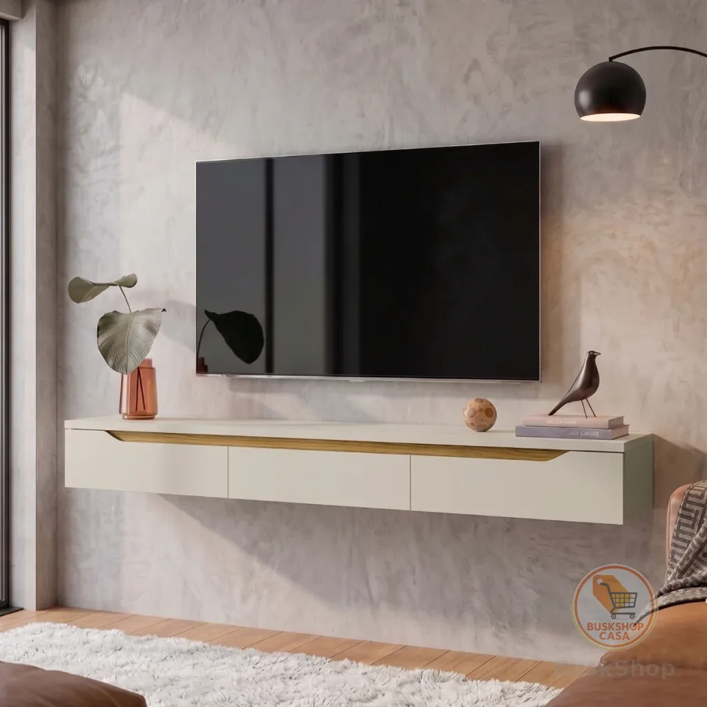 Rack Suspenso  P/TV até 70 Polegadas 180cm Uno Sala de Estar Moderna