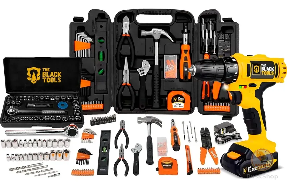 Kit De Ferramentas 169 Peças + Parafusadeira Furadeira 12v