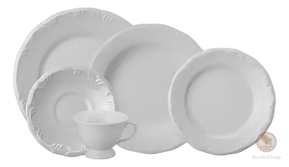 Serviço De Jantar E Chá 20 Peças Pomerode Porcelana Schmidt Cor Branco